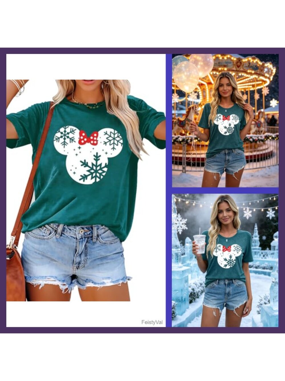 Castle Graphic Vacation T-Shirt Crew Neck Short Sleeve Cotton Blend Top